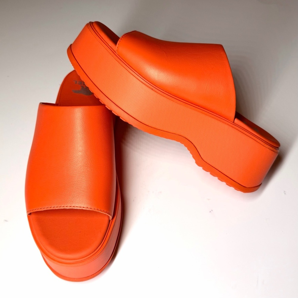 Sorel Women’s DAYSPRING Orange Platform Slide Sandals Size- 7 - Picture 6 of 9